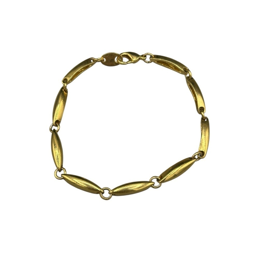 Vintage Gold Tone Link Bracelet | Minimalist Oval Chain | 7.25โ Classic Jewelry